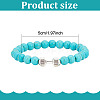 FIBLOOM 5Pcs 5 Style Natural & Synthetic Mixed Gemstone & Alloy Beaded Stretch Bracelets Set for Women BJEW-FI0001-01-2
