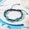 Synthetic Turquoise Starfish & Turtle Braided Bead Bracelet X-BJEW-TA00388-01-2