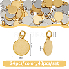 48Pcs 2 Colors 304 Stainless Steel Charms STAS-FH0002-29B-2