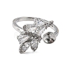 Brass Pave Clear Cubic Zirconia Earring Findings KK-D369-10P-2