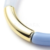 Acrylic Curved Tube Beaded Stretch Bracelet for Women BJEW-JB08438-04-5