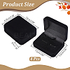 4Pcs Velvet Gift Cufflink Boxes with Hinged Lid and Black Inside CON-PH0003-64A-2
