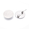 304 Stainless Steel Brooch Cabochon Settings STAS-E547-08K-P-1