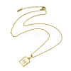 Ion Plating(IP) Rectangle with Initial Letter 304 Stainless Steel Pendant Necklace NJEW-R265-04G-M-3