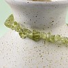 Unisex Chip Natural Peridot Beaded Stretch Bracelets BJEW-S143-51-3