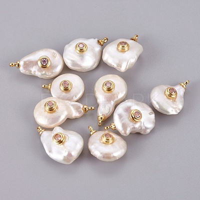 Natural Cultured Freshwater Pearl Pendants PEAR-F008-31G-03-1