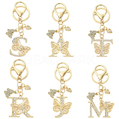 Alloy Rhinestone & Iron Keychain KEYC-YW00279-02-1