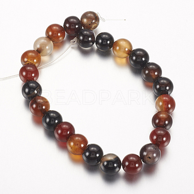 Natural Agate Beads Strands G-G515-10mm-04-1