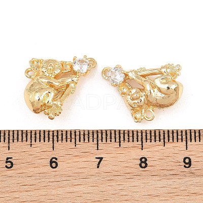 Brass Micro Pave Clear Cubic Zirconia Pendants KK-CBA6818-05G-1