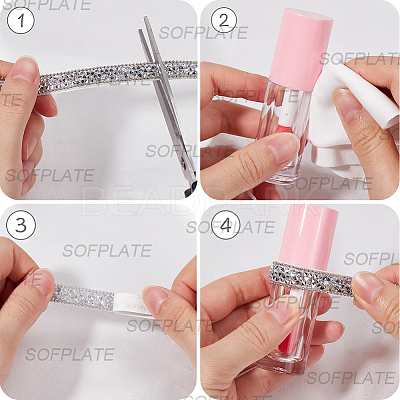 5 Yards Self Adhesive Resin Rhinestone Tape DIY-SP0002-49D-1