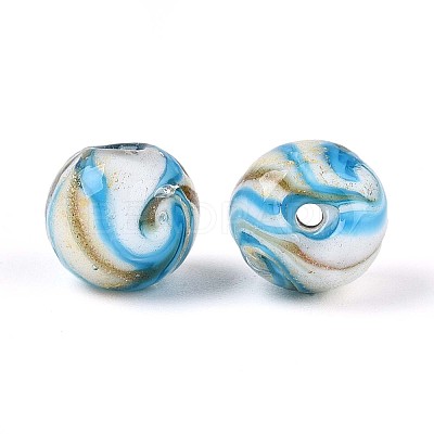 Handmade Gold Sand Lampwork Beads LAMP-T024-11C-1