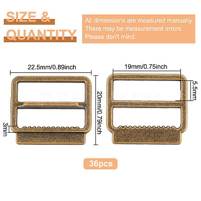 36Pcs Alloy Buckle Clasps FIND-BC0004-76AB-1