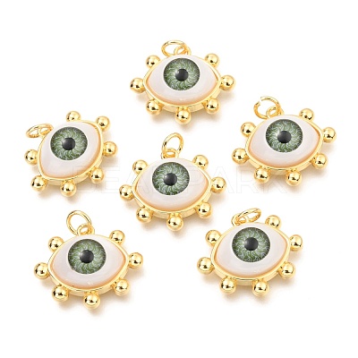 Brass Acrylic Pendants ZIRC-J024-01G-04-1