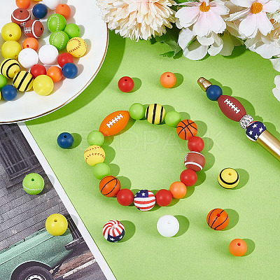 68Pcs 14 Styles Food Grade Eco-Friendly Silicone Beads SIL-GA0001-24A-1