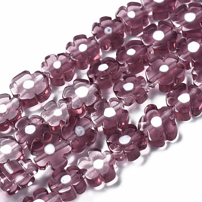 Handmade Millefiori Glass Bead Strands LAMP-J035-6mm-33-1
