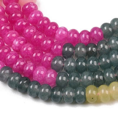 Natural Dyed White Jade & Synthetic Shoushan Stone Beads Strands G-Z135-C09-1