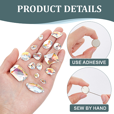81Pcs 15 Styles Sew on Rhinestone GLAA-ME0001-03-1