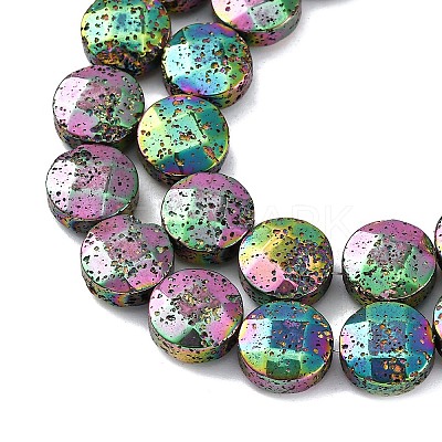 Electroplated Natural Lava Rock Beads Strands G-A256-F01-01I-1