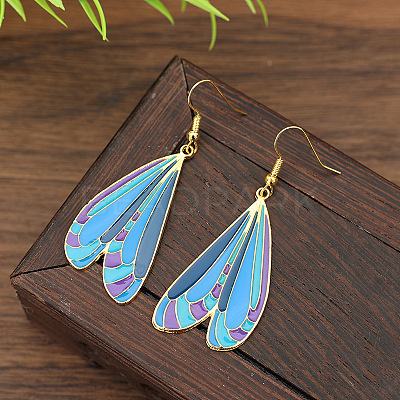 Alloy Enamel Dangle Earrings WG3C029-01-1