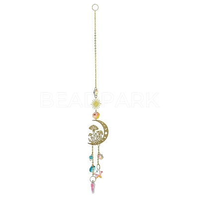Brass Hanging Suncatchers HJEW-P018-A03-1