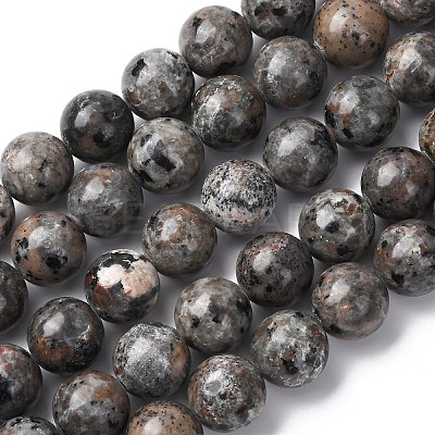 Natural Fluorescent Syenite Rock(Glow under UV Light) Beads Strands G-G789-02E-1