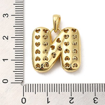Brass Micro Pave Cubic Zirconia Pendants KK-E061-03G-14-1