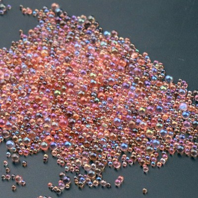 AB Color Plated 3D Nail Art Glass Mini Ball Beads MRMJ-WH0064-40L-1