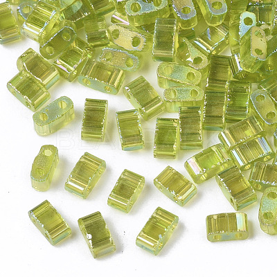 2-Hole Transparent Glass Seed Beads SEED-T004-04B-05-1