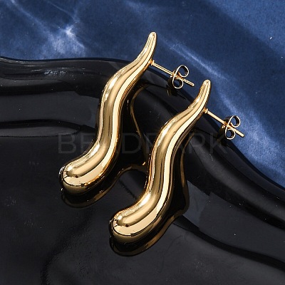 Teardrop 304 Stainless Steel Stud Earrings EJEW-A125-28B-G-1