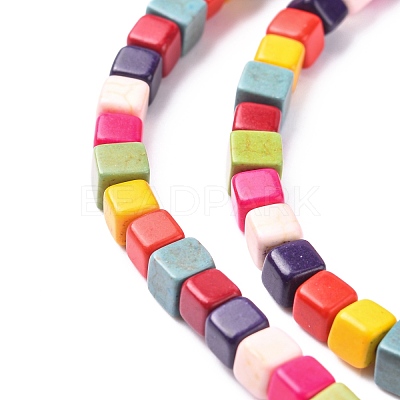 Synthetic Turquoise Beads Strands TURQ-G108-4x4mm-12-1