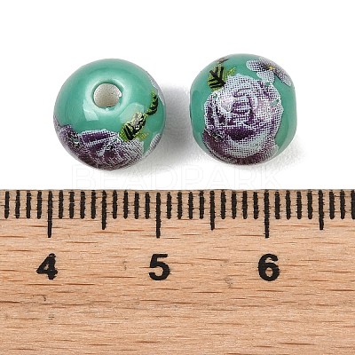 Printed Handmade Porcelain Beads PORC-R134-04-1
