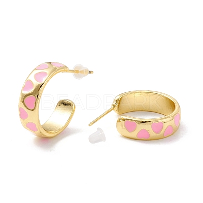 Real 18K Gold Plated Brass Stud Earrings for Women EJEW-I684-06G-02-RS-1
