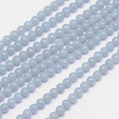 Natural Angelite Beads Strands G-L411-18-4mm-1
