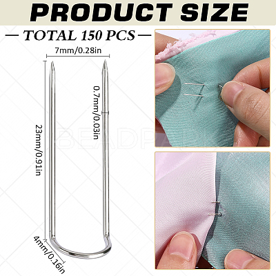 150Pcs U-Shape Steel Fork Pins for Quilting FIND-SC0011-13-1