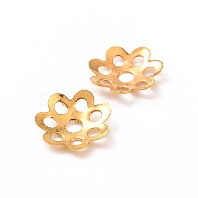 Brass Bead Caps KK-G319-03G-RS-1