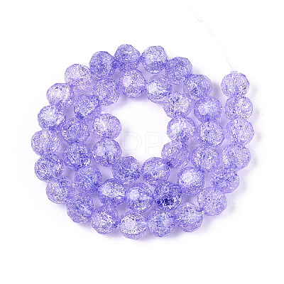 Transparent Crackle Glass Beads Strands GLAA-N053-10mm-05-1