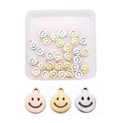 30Pcs 3 Colors 304 Stainless Steel Charms STAS--LS0001-26-1