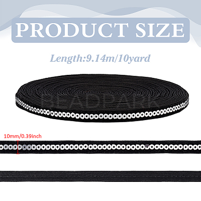 10 Yards Black Nylon Ribbon SRIB-WH0012-09B-1