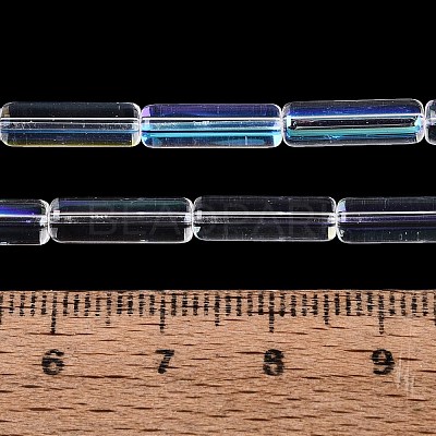 Electroplate Transparent Glass Beads Strands EGLA-Q132-02A-E01-1