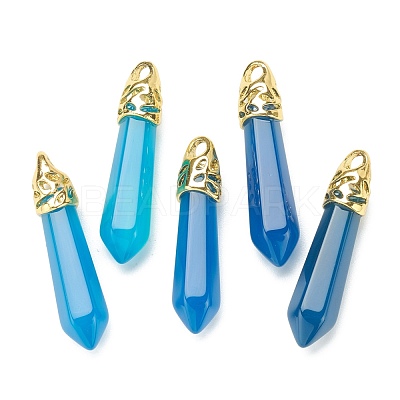 Bullet Natural Agate Pointed Pendants G-E332-C41-G-1