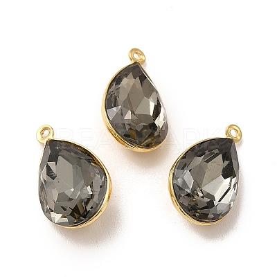 Rack Plating Brass Glass Pendants KK-A177-22G-03-1