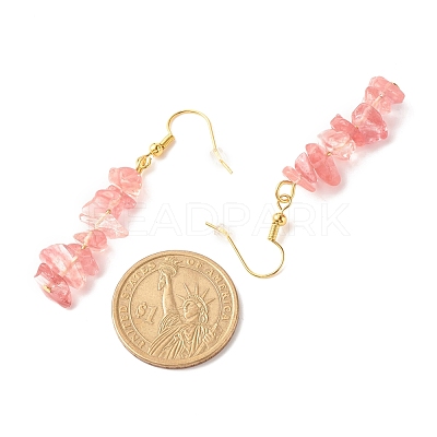 Gemstone Chip Beaded Dangle Earrings EJEW-JE04788-1