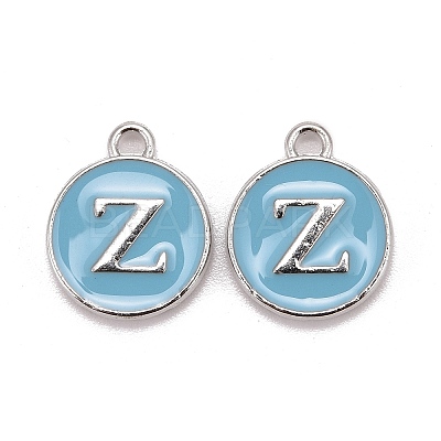 Platinum Plated Alloy Enamel Charms ENAM-S118-04Z-P-1