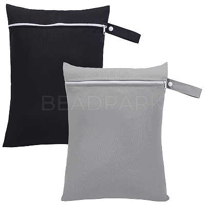 2Pcs 2 Colors Polyester Zipper Bags ABAG-CN0001-12-1