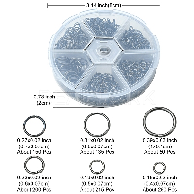 1 Box Iron Open Jump Rings Set IFIN-YW0001-44B-1