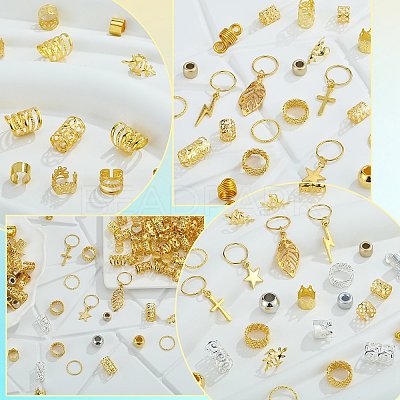 200Pcs Iron Hair Coil Cuffs X1-AJEW-SZC0021-02G-1