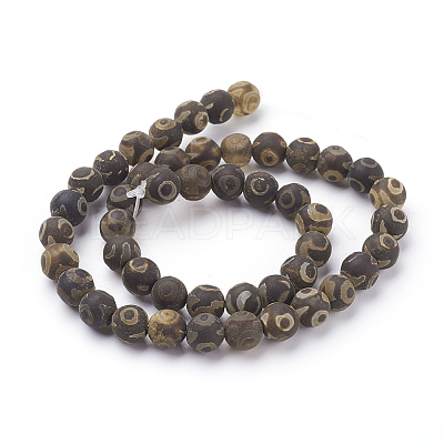 Tibetan Style dZi Beads G-G039-8mm-M-1