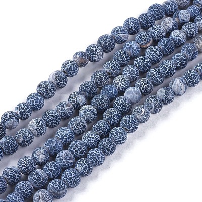 Natural Weathered Agate Beads Strands G-L534-02-6mm-1