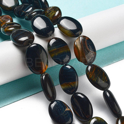 Natural Blue Tiger Eye Beads Strands G-P528-M23-01-1