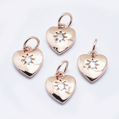 Brass Micro Pave Cubic Zirconia Charms LS-RB-I078-67RG-NR-1